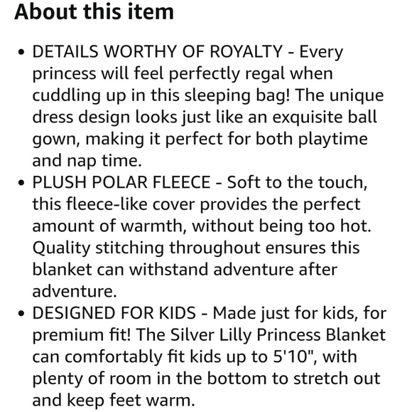 Silver Lilly Princess Dress Blanket/Sleeping Bag in Yellow - Picture 7 of 9